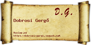 Dobrosi Gergő névjegykártya